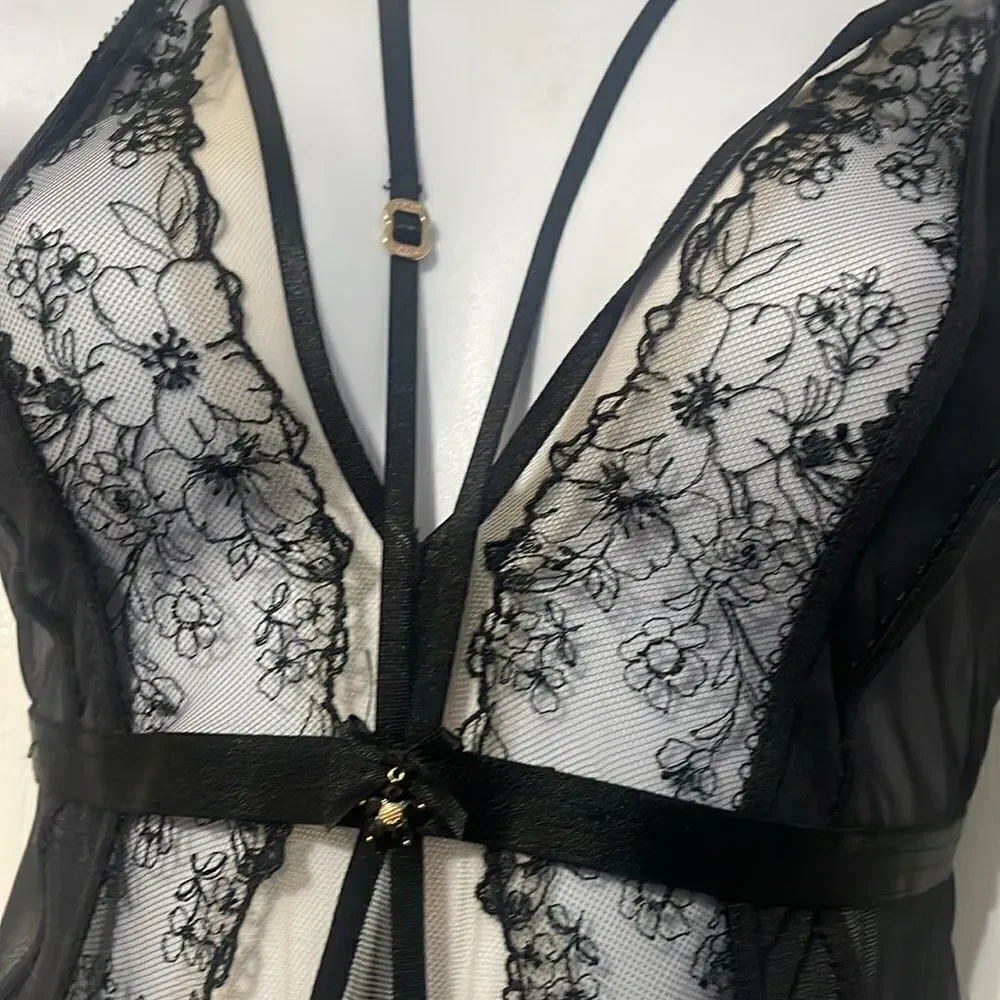 Honey Birdette Emma Bodysuit One Piece Black Size XS - Picture 5 of 13
